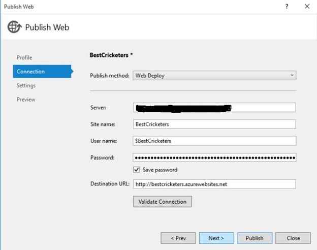 Publish Web App on Azure